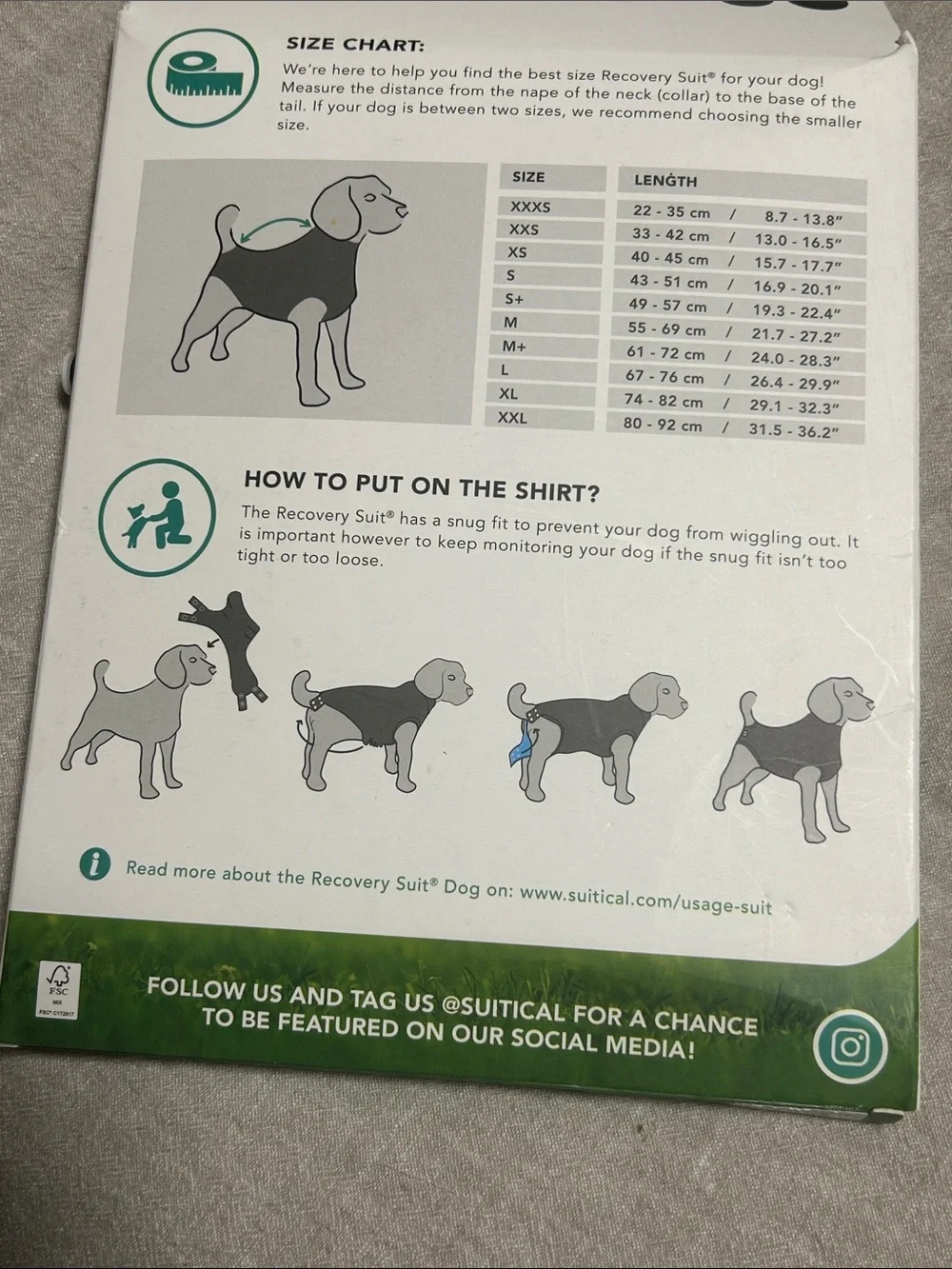NEW! Suitical Recovery Suit for Dogs, X-Small, Black